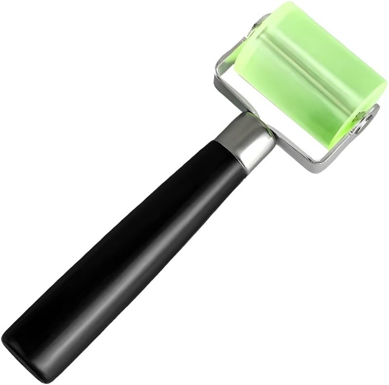 Wevdn 1 PCS Sound Deadening Car Seam Roller, Silicone Car Sound Deadening Application Wheel Roller, Seam Roller Equipped Smooth Handle for Heat Insulation Mat Wallpaper Application (Large Green-1PCS) - Image 1